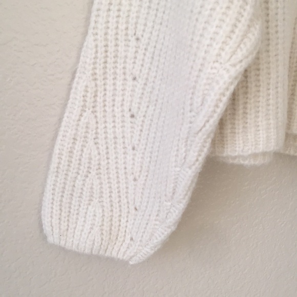 Wild Fable Wrap Sweater Pointelle Sleeves V Neckline Ivory - Picture 9 of 14